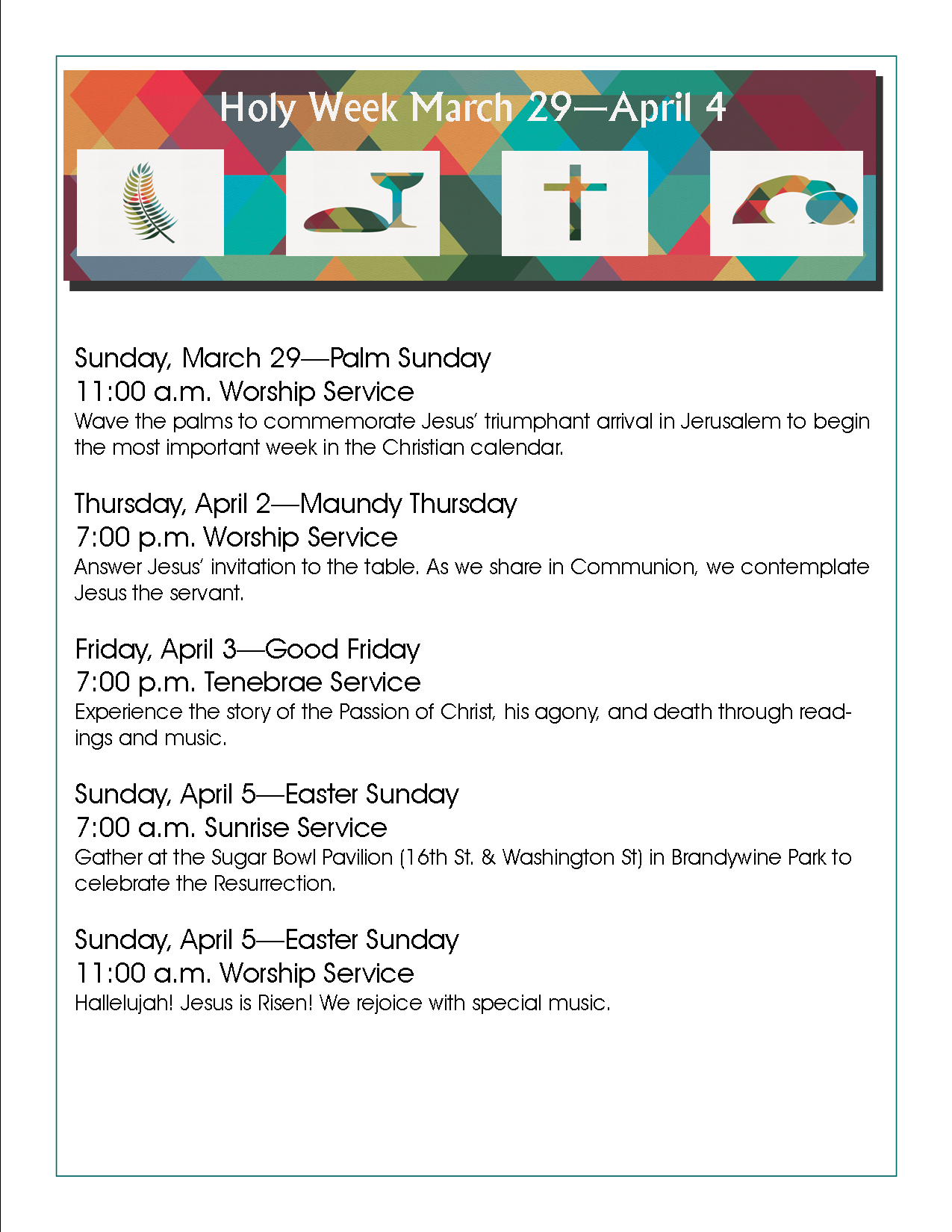 Holy Week 2015