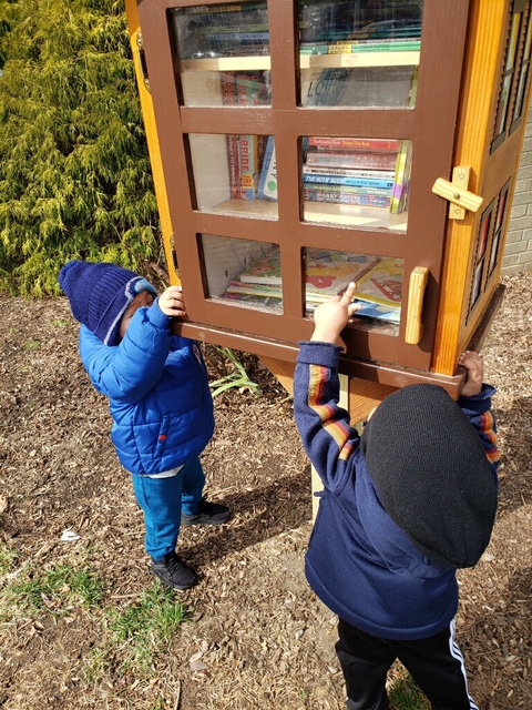 Free Little Library - kids picking out books