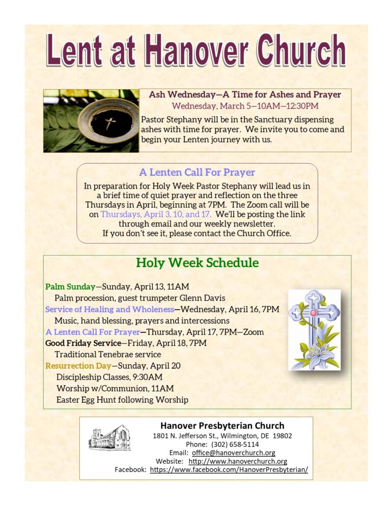 Lent and Holy Week Schedules